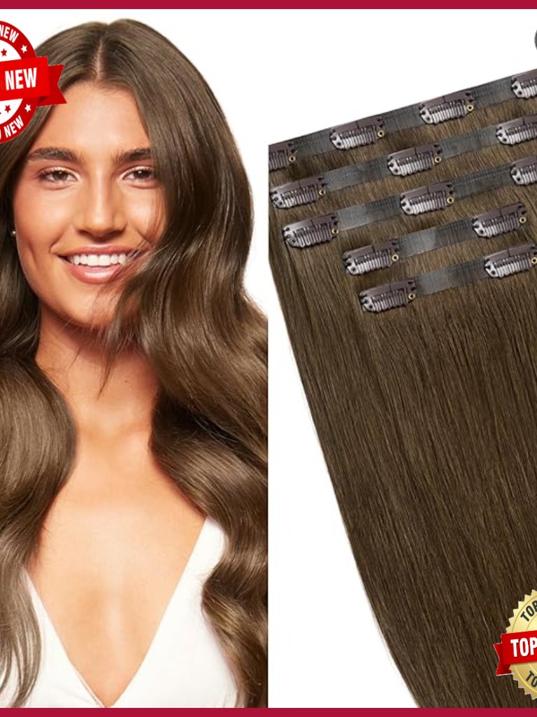 Clip-In Human Hair Extensions 16" 100g Volume Starter Kit